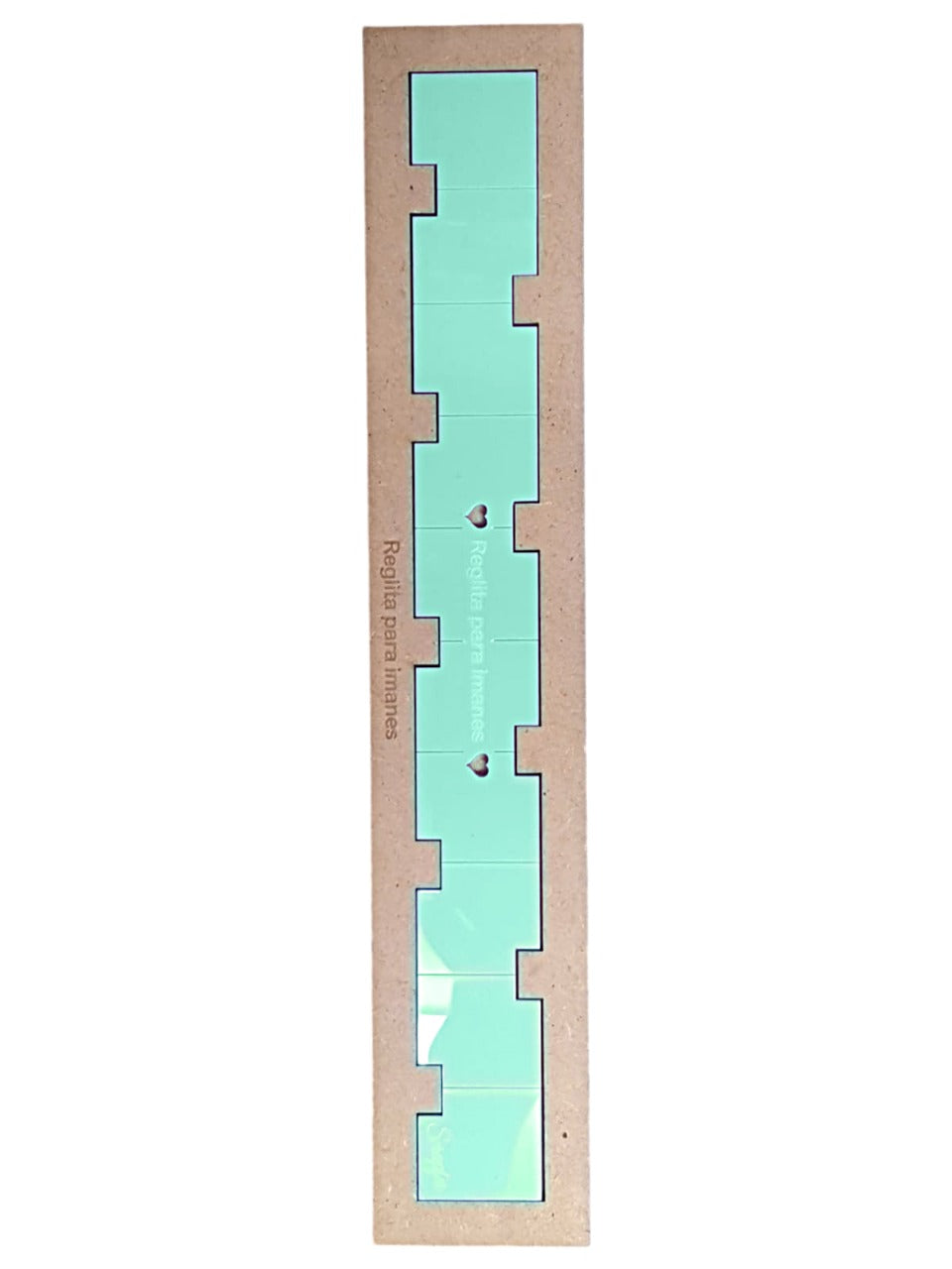 Reglita para imanes con protector de mdf color (VERDE MENTA)