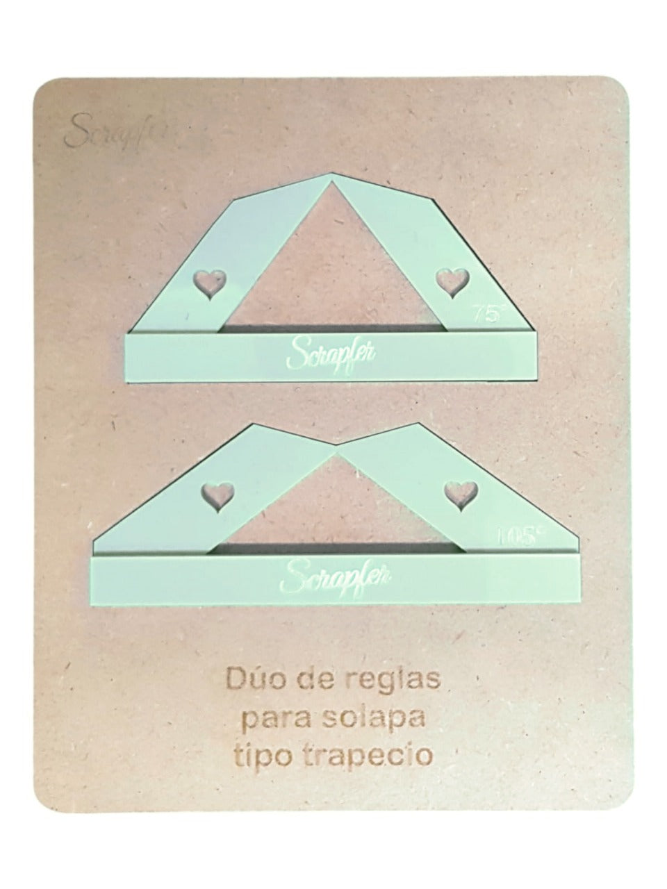 Duo de reglas para solapa tipo TRAPECIO color (VERDE MENTA) 75° y 105°