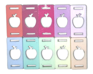 10 Plaquitas colores pastel rectangulares estilo manzana
