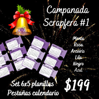 Set de 6x5 planillas pestañas calendario