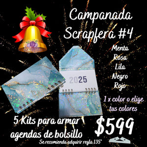 Campanada Scrapfera #4 5 Kits para armar agenda de bolsillo