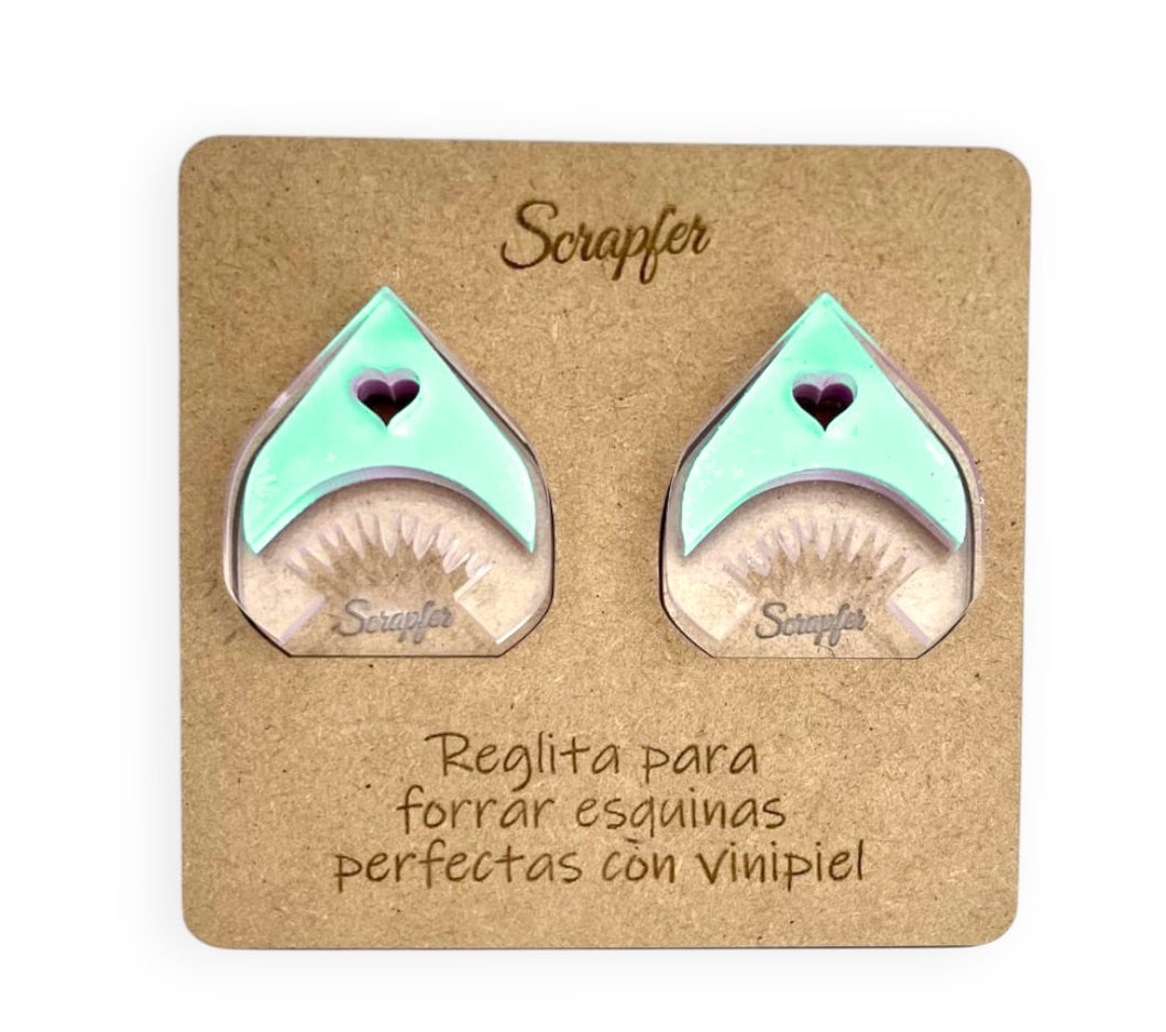 Reglita para forrar esquinas perfectas con vinipiel color (VERDE MENTA)