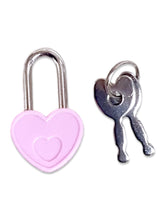 Candado funcional de corazon rosa con juego de llaves