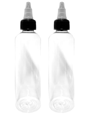 2 Botellas de plástico con tapa twist top,