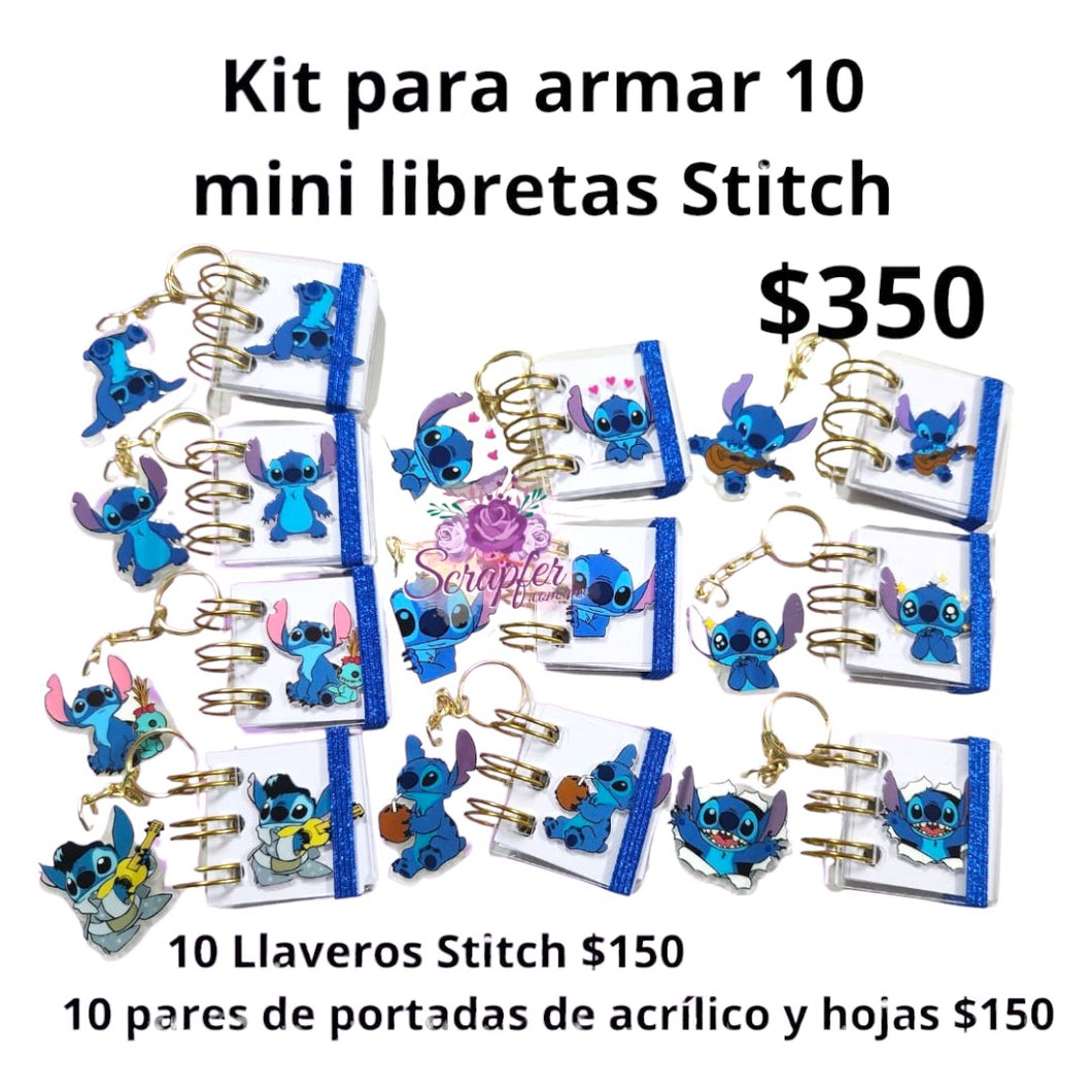 Kit para armar 10 mini libretas Stich