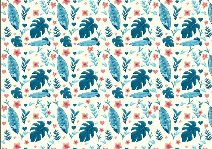 Hoja de papel adhesivo fotográfico mate acabado (Hojas verdes fondo crema)