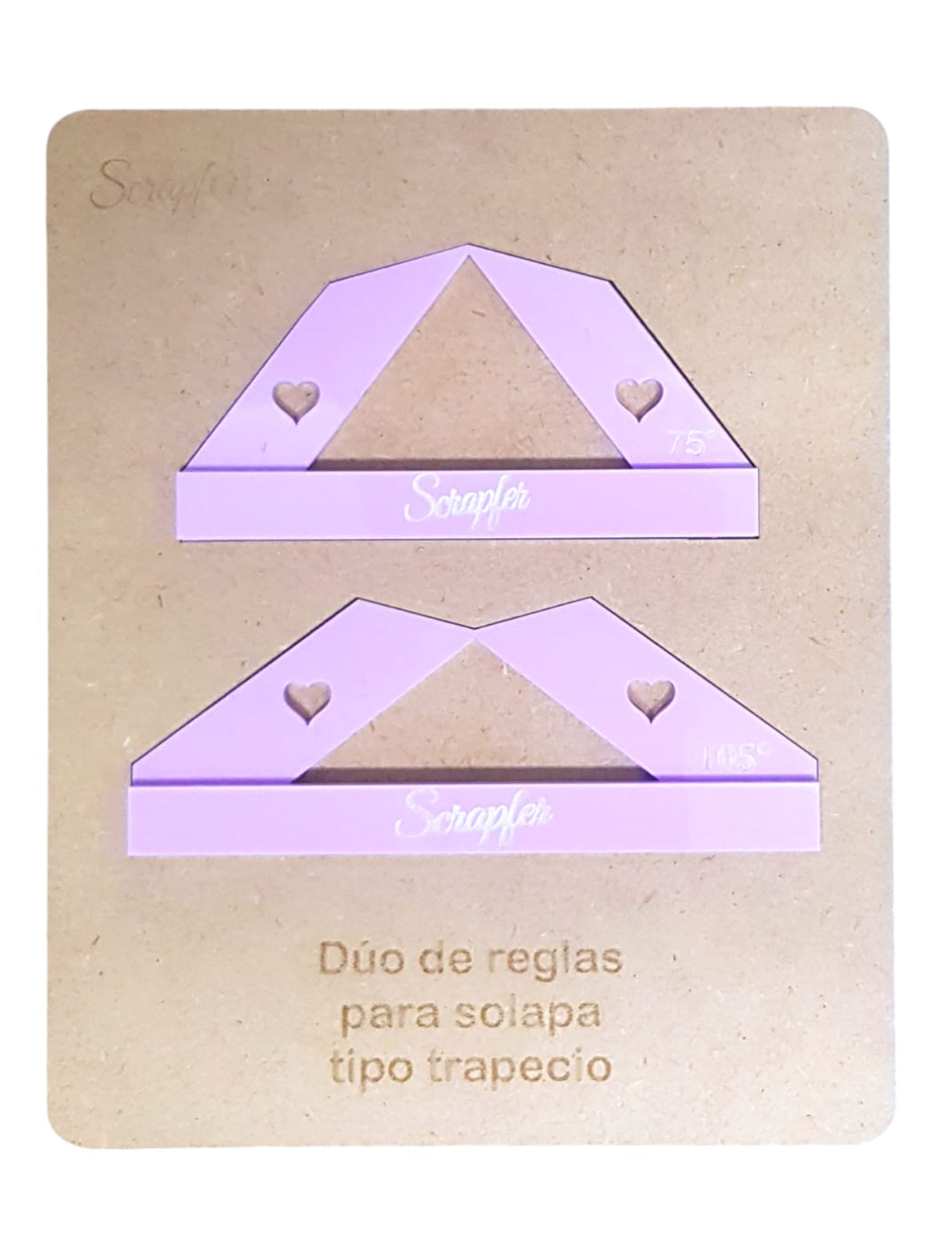 Duo de reglas para solapa tipo TRAPECIO color (MORADO) 75° y 105°