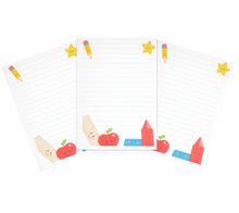 Trio de Interiores estilo escolar 1/4 de carta  100 hojas 90gr