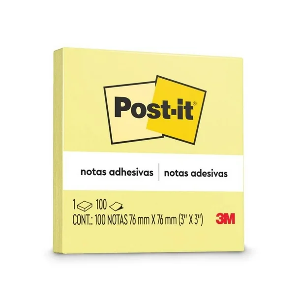 Notas Post It amarillas  (76mm x 76mm)