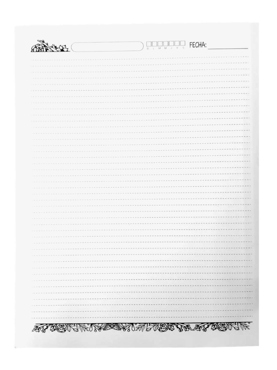 Interior para libretas de tamaño carta estilo 