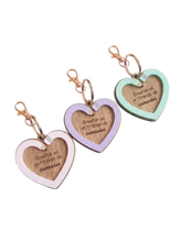 Trio de llaveros de corazones de lápiz