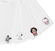 Combo Cartoon! 4  Interiores 1/2 carta rayada de 100 hojas 90gr