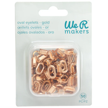 We R Crop-A-Dile Oval Eyelets, 50 pack (DORADOS) + We R Makers Oval Crop-A-Dile Punch and Eyelet Setter