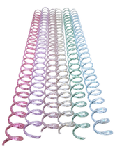 Espirales Glittel 5/8" 6 colores (18 pzs)