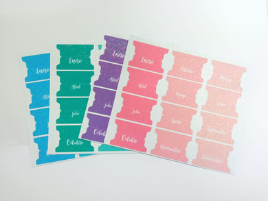 Pestañas de meses para Planners, agenda