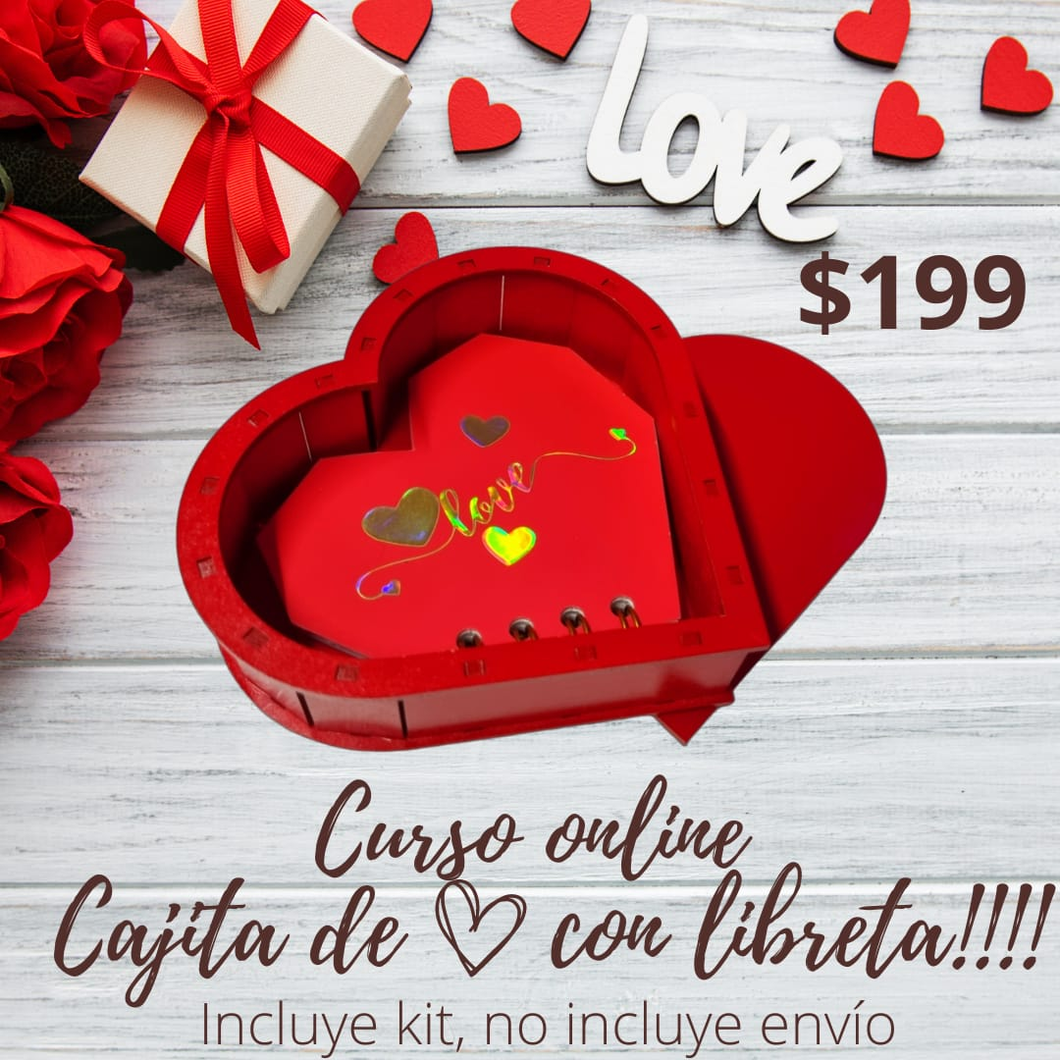 Curso online cajita de corazón con libreta