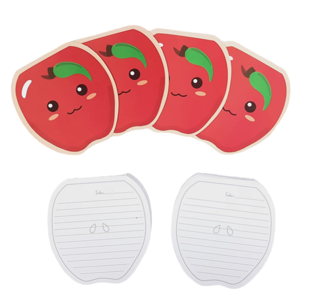 Set de 10 interiores de manzana CON carita