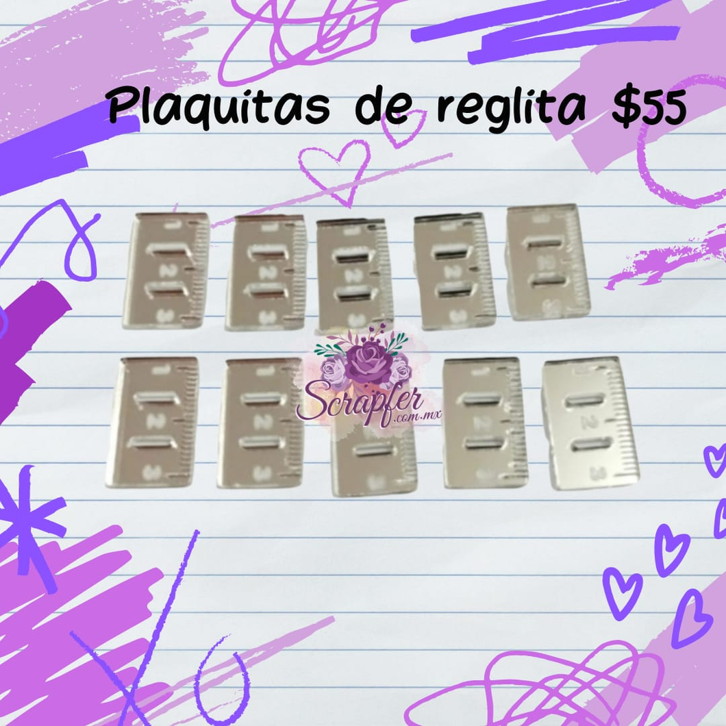 10 Plaquitas de acrílico en forma de reglita